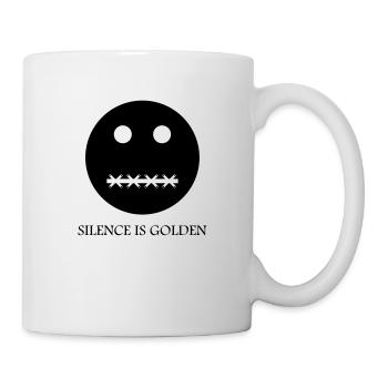 Silence is golden - Caption - Mug blanc - blanc - Droite