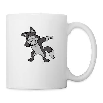 Dabbing Dab Siberian Husky Hund Wolf Tanzen - Tasse - Weiß - Rechts
