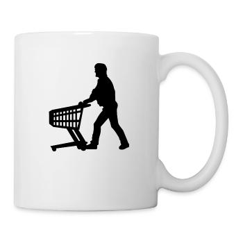 Panier Shopping Panier Homme Supermarché - Mug blanc - blanc - Droite