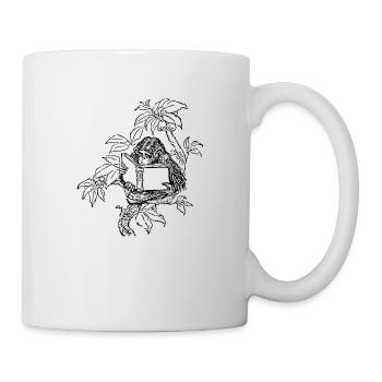 Monkey with book - Mug - white - Right