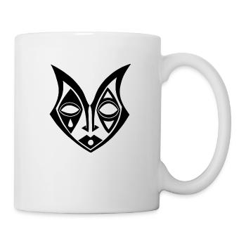Maske Totem Harlekin Joker Spiel Karte Schwarz - Tasse - Weiß - Rechts