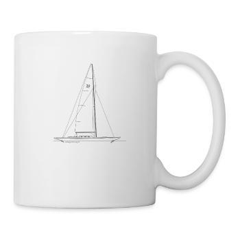 Grafik eines 30er Schärenkreuzer auf Shirts & Tass - Tasse - Weiß - Rechts