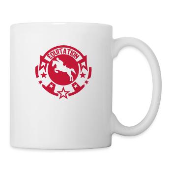 Horse riding buffer logo35 cavalier1 - Mug - white - Right