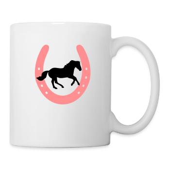 Horse Shoe with galloping Horse - you can change - Mug - white - Right