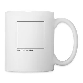 Think outside the box - Shirt für Kreative Denker - Tasse - Weiß - Rechts