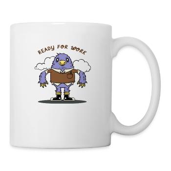 Done for the work funny monster boring - Mug - white - Right