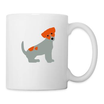 Jack Russel Terrier Vektor sitzt - Tasse - Weiß - Rechts