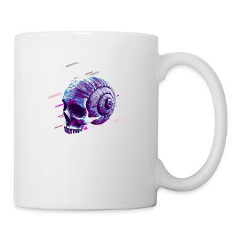 Crâne Cor 80 Rétro Violet - Mug blanc - blanc - Droite