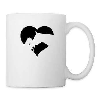 Chevaux noirs de coeur - Mug blanc - blanc - Droite