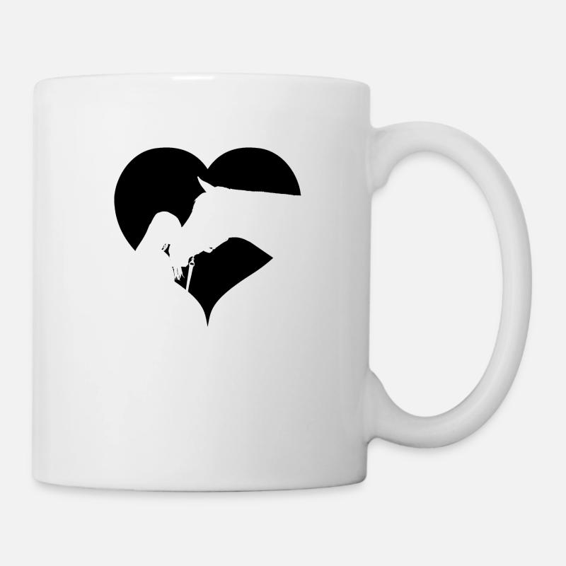 Chevaux noirs de coeur - Mug blanc - blanc