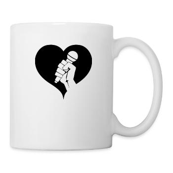 Coeur de microphone - Mug blanc - blanc - Droite