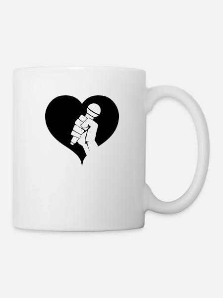 Mikrofon Herz - Tasse - Weiß