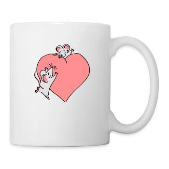 großes Herz - Tasse - Weiß - Rechts