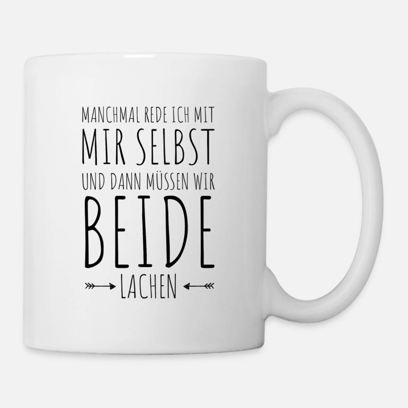 Manchmal rede ich mit mir selbst | Lustiger Spruch - Tasse - Weiß