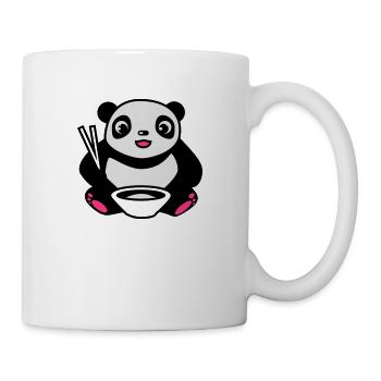 Baby Panda at eating rice with chopsticks - Mug - white - Right