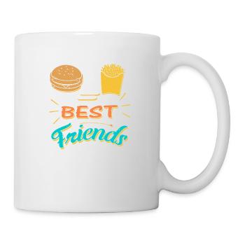 Burger + Frites = Meilleurs amis - Mug blanc - blanc - Droite