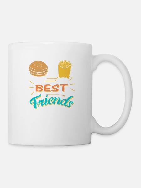 Burger + Pommes = Beste Freunde - Tasse - Weiß