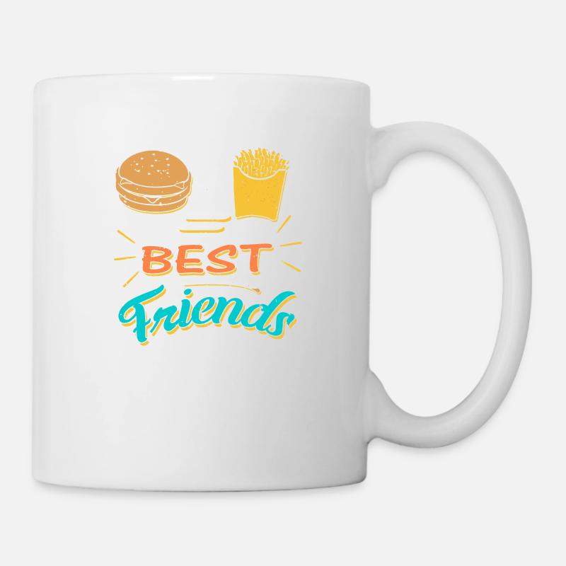 Burger + Pommes = Beste Freunde - Tasse - Weiß