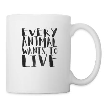 Tous les animaux veulent vivre - Mug blanc - blanc - Droite