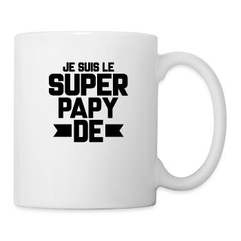 je suis le super papy de (prénom) - Mug blanc - blanc - Droite