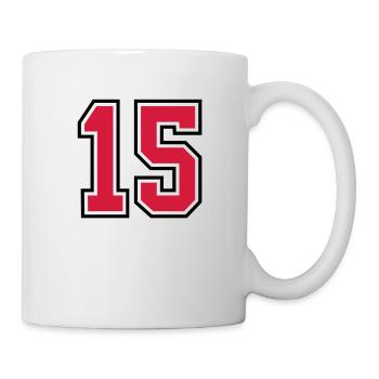15 sports jersey football number - Tasse - Weiß - Rechts