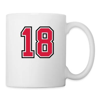 18 sports jersey football number - Tasse - Weiß - Rechts