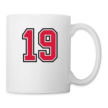 19 sports jersey football number - Tasse - Weiß - Rechts