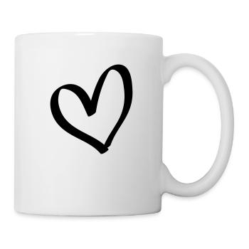 Süßes gemaltes Comic Herz - Tasse - Weiß - Rechts
