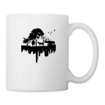 Natur versus Städte Tiere Baum - Tasse - Weiß - Rechts