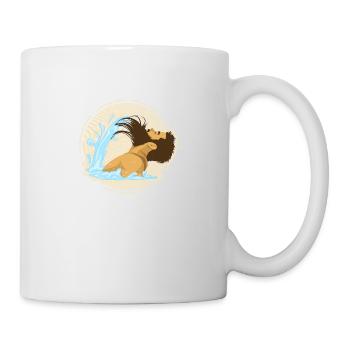 Bart Welle - lustiges Geschenk für Männer mit Bart - Tasse - Weiß - Rechts