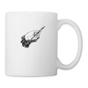 Hand mit Pfeife - Tasse - Weiß - Rechts