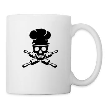 crâne Crâne de chef cuisinier - Mug blanc - blanc - Droite