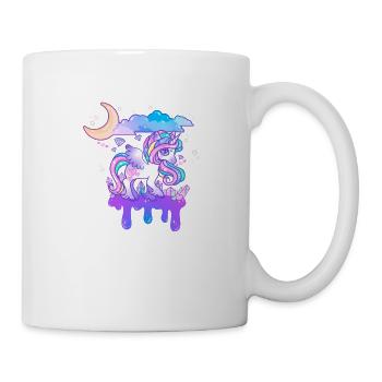Licorne parmi les diamants - Mug blanc - blanc - Droite