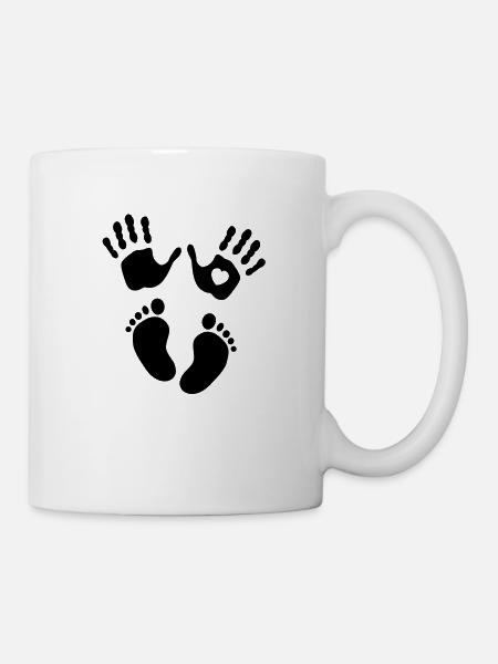 Hands and feet of a baby - Tasse - Weiß