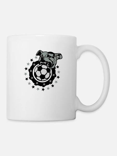 football soccer club logo dog pitbull dog - Mug - white