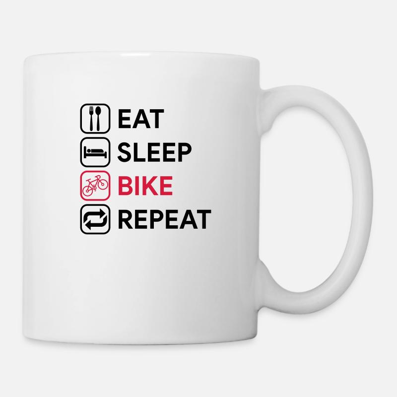 eat sleep bike repeat - Tasse - Weiß