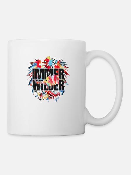 Immer Wieder Österreich Buntes Adler Design - Tasse - Weiß