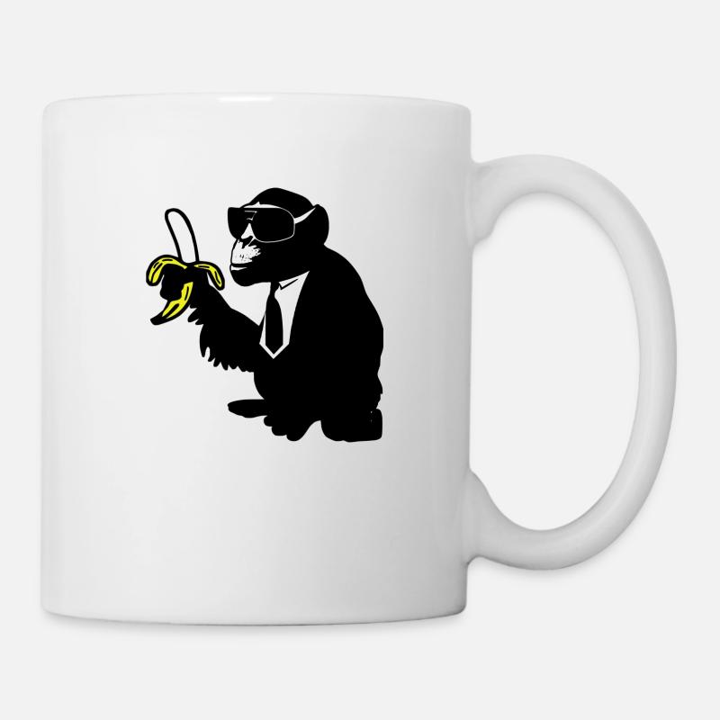 cool monkey karl - Tasse - Weiß