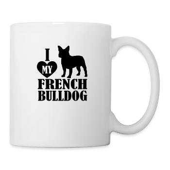 Bulldogge - Tasse - Weiß - Rechts