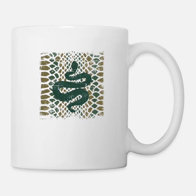 Schlange Muster Vintage Kornnatter Tier Geschenk - Tasse - Weiß