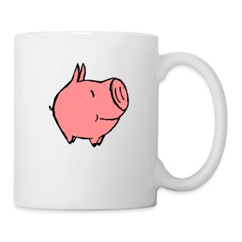 kleines Schweinchen - Tasse - Weiß - Rechts