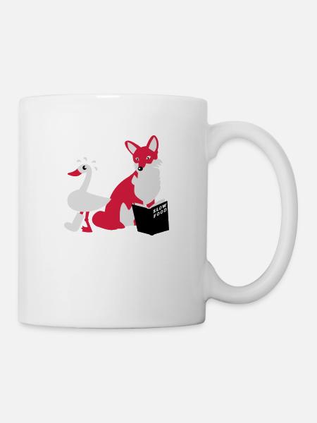 Slow Food Fuchs und Gans - Tasse - Weiß