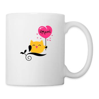 eule - owl - uhu - kauz - Mami - Mutti - 3C - Tasse - Weiß - Rechts