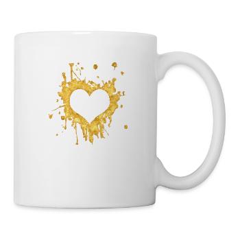 heart spatters gold - Mug - white - Right