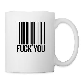 barcode fuck you - Tasse - Weiß - Rechts