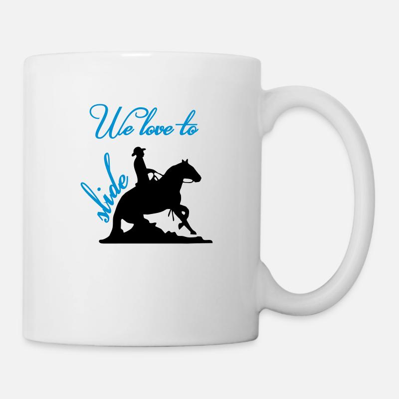 Nous aimons slider Équitation Western Reining - Mug blanc - blanc
