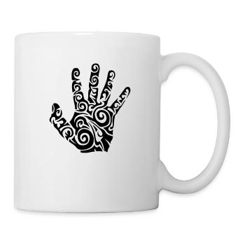 main tribal hand finger 0 - Mug blanc - blanc - Droite