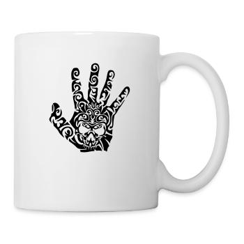 tribal skull hand head dead hand dead 1 - Mug - white - Right