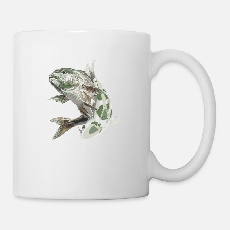 fische sternzeichen angler angeln - Tasse - Weiß