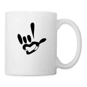 I LOVE YOU in Gebärdensprache - Tasse - Weiß - Rechts